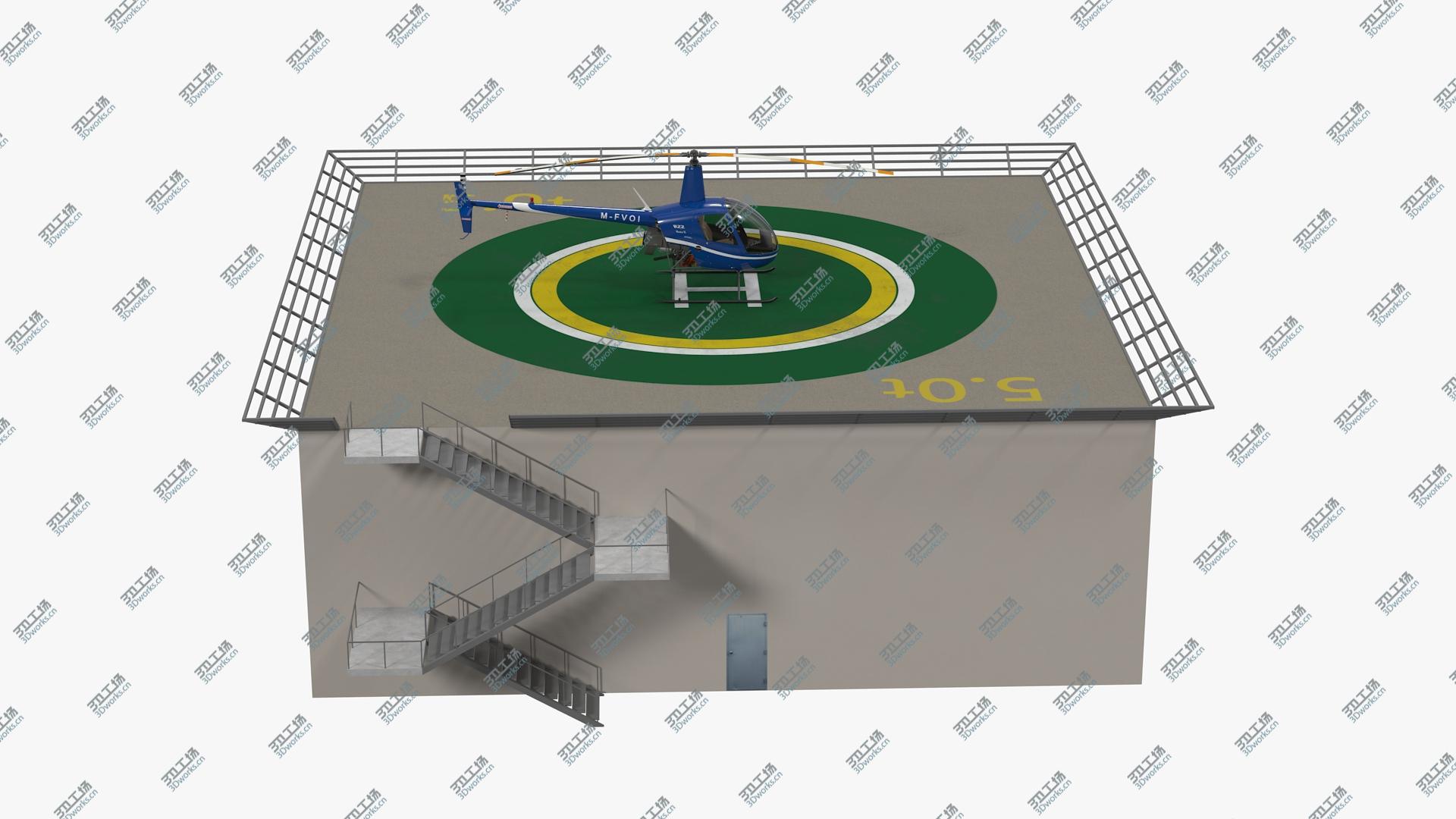 images/goods_img/202104021/3D Helicopter Robinson R22 on Landing Pad/3.jpg